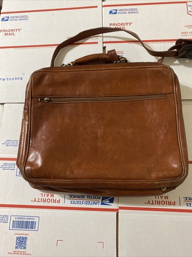 Pielle Business Laptop Messenger Attaché Bag Leather Auth Used Vintage - Picture 2 of 12