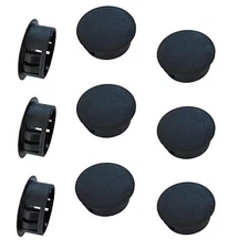 10PCS Black Hole Plugs Plastic Cabinet Hole Plugs Screw Hole Plug Circular Pl...