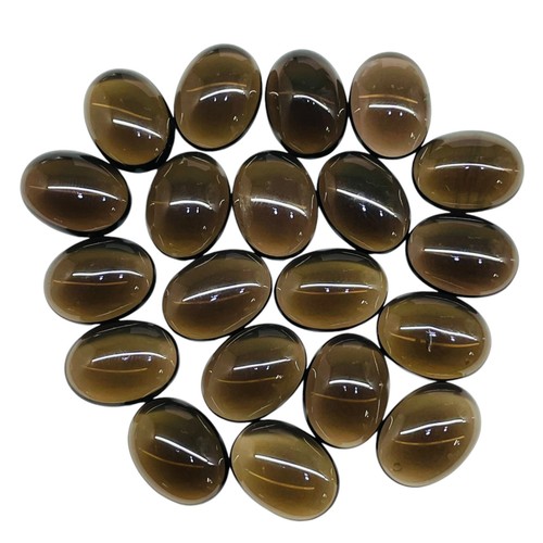 20 Pcs Natural Smoky Quartz 16x12mm Oval Cabochon Loose Wholesale Gemstones Lot - Bild 3 von 10