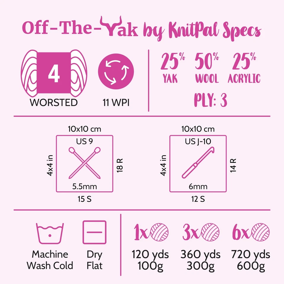 Hilo de lana Off-The-Yak surtido multicolor 7 madejas 25 % yak 50 % lana 840 yd Foto 4 de 4