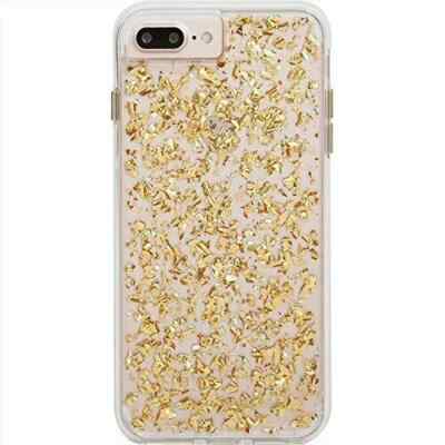 Case-Mate 24 Karat Gold iPhone 8, 7, 6s, 6, Case 2-Piece Clear Metallic Gold