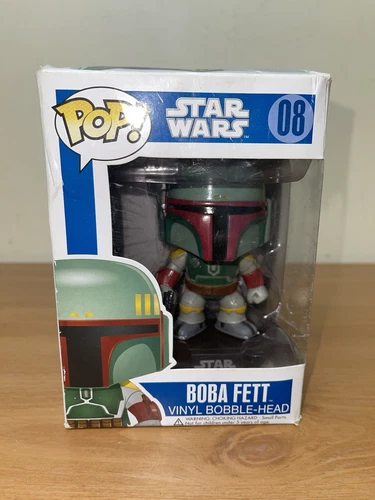 Funko Pop Star Wars Boba Fett 08 Rare Blue Box Large Font Lettering First Run