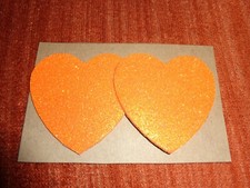 Pasties Nipple Covers Orange Hearts Glitter