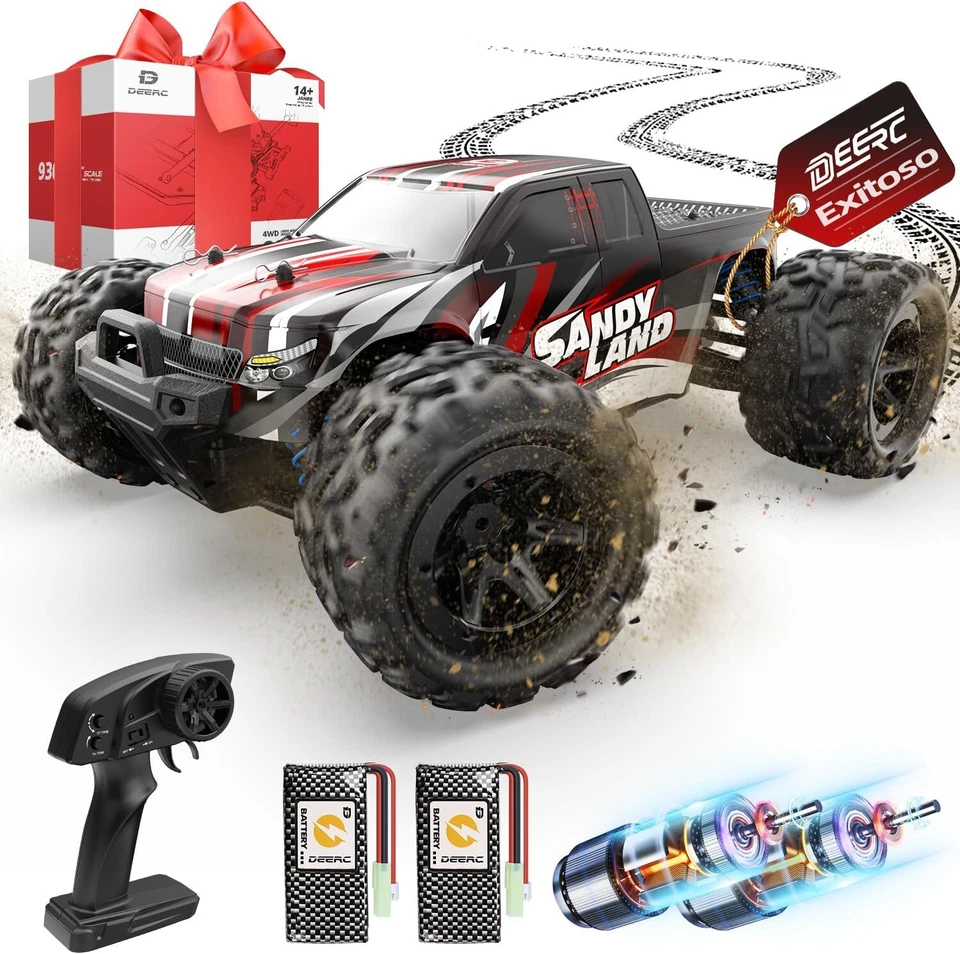 DEERC 9300 RC Car 1/18 40KM/H Fast 4WD Off Road RC Monster Truck 40mins 2.4GHz - Image 2 of 4