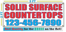 SOLID SURFACE COUNTERTOPS w CUSTOM PHONE Banner Sign 2x5