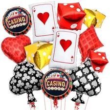 KatchOn Dice and Cards Casino Balloons - 24 Inch Pack of 12 | Casino Theme Ba...