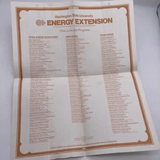 1980 Washington State University WSU Poster Energy Extension US Dept of Energy