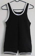 MatMan Singlet-Wrestling/Lifting/MMA Size Small Black with White Trim (LN)