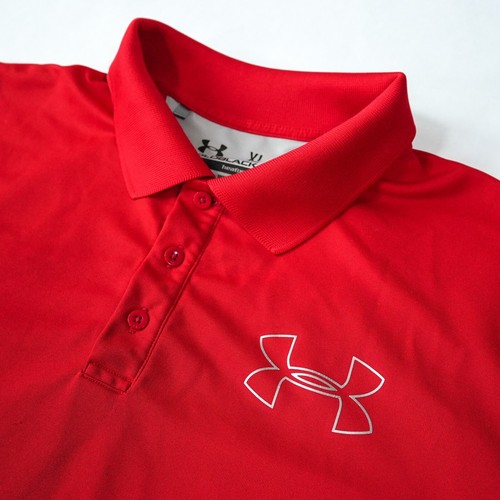 Under Armour Men's Golf Polo Shirt Short Sleeve ColdBlack Heatgear Red Size XL - Picture 3 of 17