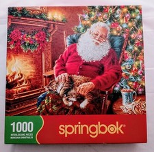 1000 piece Puzzle by Springbok Santa's Cat Nap Christmas Jigsaw 24 in x 30