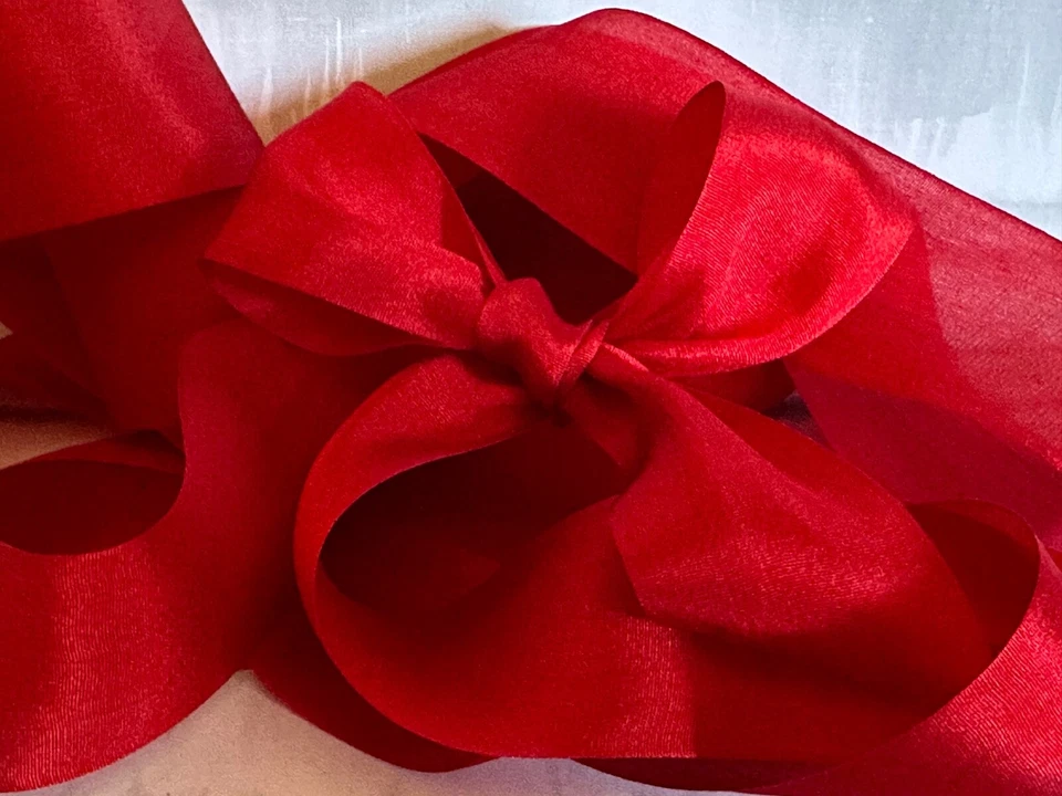 3 Yardas Cinta de Seda REAL 1.25" ROJA/Auténtica 100% CINTA DE SEDA ¡VIDEO AHORA! Foto 4 de 4