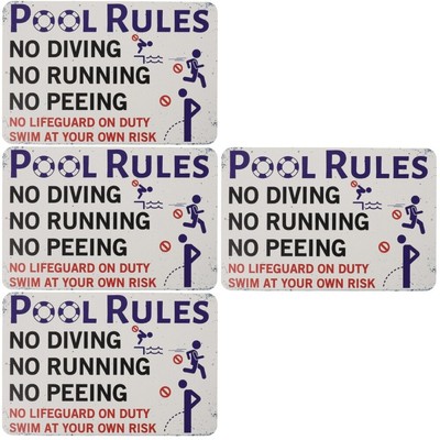  4 Pack Pole Tür Schwimmbadschild Lustiges Poster Wanddekoration Baby