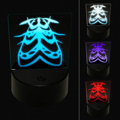 Resting Moth Bug Insect 3D Illusion LED Night Light Sign Lamp