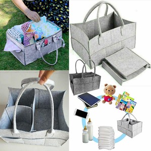 Felt Baby Diaper Caddy Nursery Storage Wipes Bag Nappy Organizer Container USA