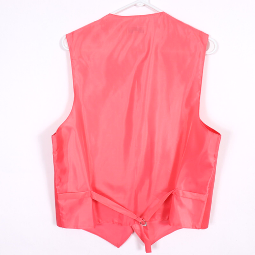 Vesuvio Napoli Mens Size M Coral Salmon Pink Formal Dress Vest Waistcoat - Picture 3 of 4