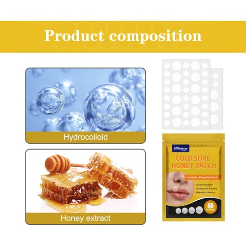 60Pcs Cold Sore Healing Patches Fast Heals Cold Sores Blister Lip Skin Treatment - Picture 2 of 11