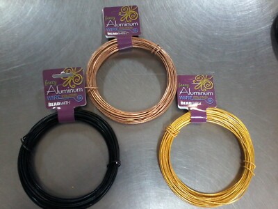 BeadSmith Fancy Aluminum Craft Wire - 12ga - Round - Embossed - 39 Feet -Variety