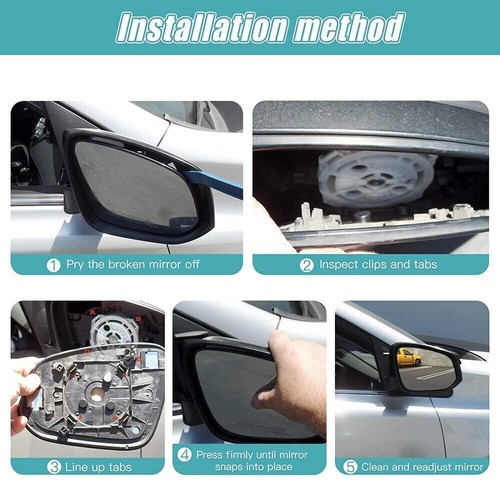 2Pcs Mirror Heated Glass w/ Backing Plate Replacement For Range Rover Sport 05+ - Imagen 12 de 12