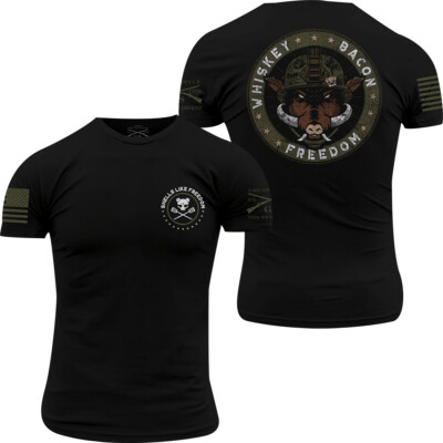 Grunt Style Whiskey Bacon Freedom T-Shirt - Black