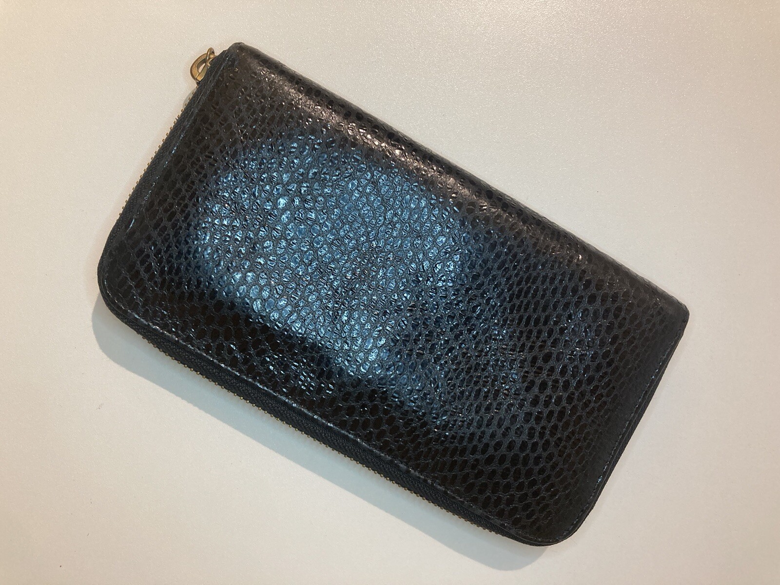 Tory Burch Black Python Embossed Ziparound Contin… - image 4