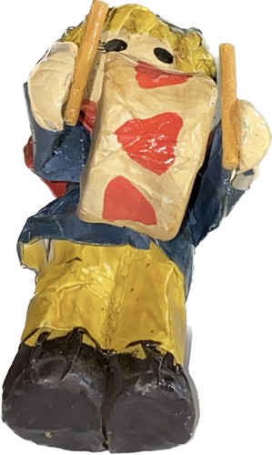 Vintage Christmas Little Drummer Boy Ornament Paper Mache MCM Large 5”x5.5” - Picture 5 of 10