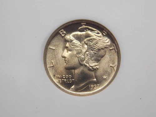 1937 "D" Mercury SILVER Dime 10c NGC MS67 FB **FULL BANDS** #006 ECC&C, Inc.