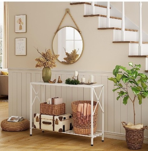 Tajsoon Console Table Industrial entryway Table Narrow Sofa Table with Shelve... - Picture 4 of 12