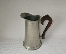 Vintage Stieff Pewter Wood Handle 9" Tankard Pitcher Jug P24-3
