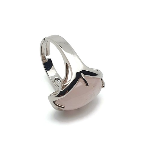Oval Gemstone Ring Cocktail Chakra Natural Crystal Boho Adjustable Silver Plated - Picture 36 of 106