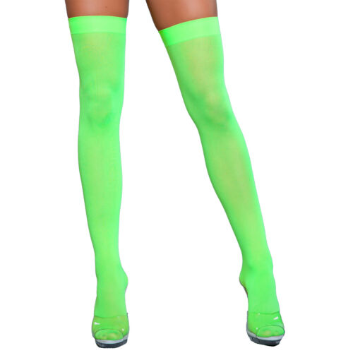 Opaque Nylon Thigh High Stockings Hosiery Neon Costume Club Dance Rave 1932 - Picture 15 of 20