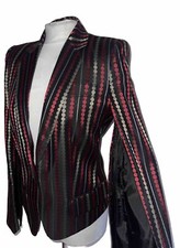 Alexander Mcqueen Navy Red Button Front Jacket Size 42