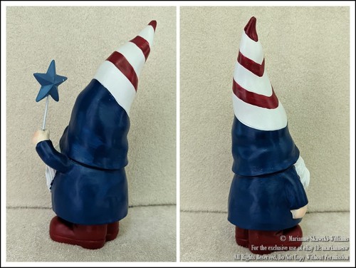 NEW PATRIOTIC FOURTH 4TH OF JULY STANDING GNOME FIGURE STATUE RED WHITE BLUE #2 - Picture 3 of 3