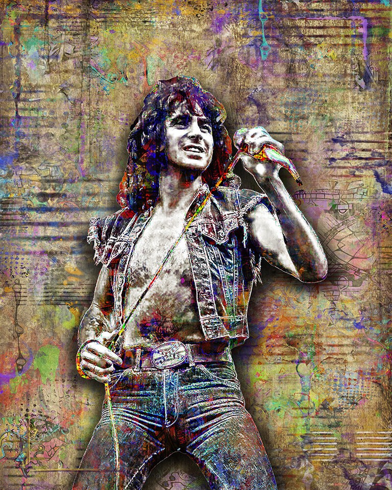 BON SCOTT AC/DC Poster, Bon Scott AC/DC Pop Art Tribute Print Free ...