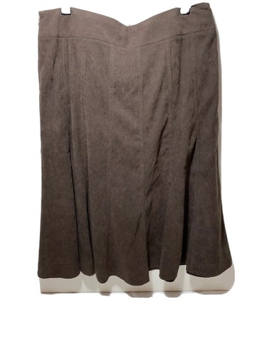 DressBarn Womens Size 14 Long Skirt Chocolate Brown Ultra Suede Polyester EUC - Picture 3 of 12