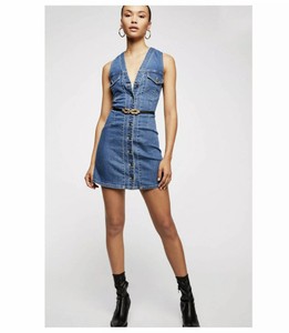 free people denim mini dress
