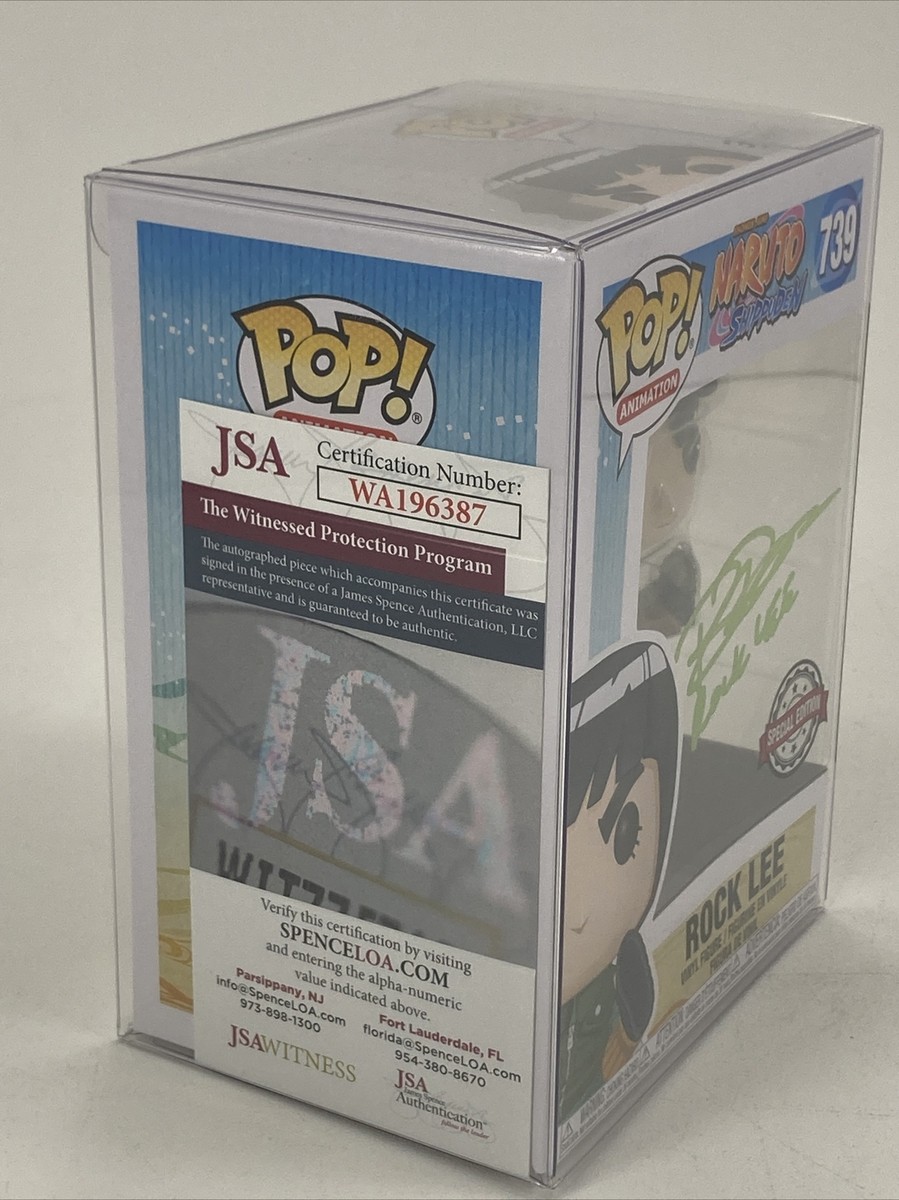 Funko Pop ROCK LEE #739 Naruto Shippuden signed by Brain Donovan