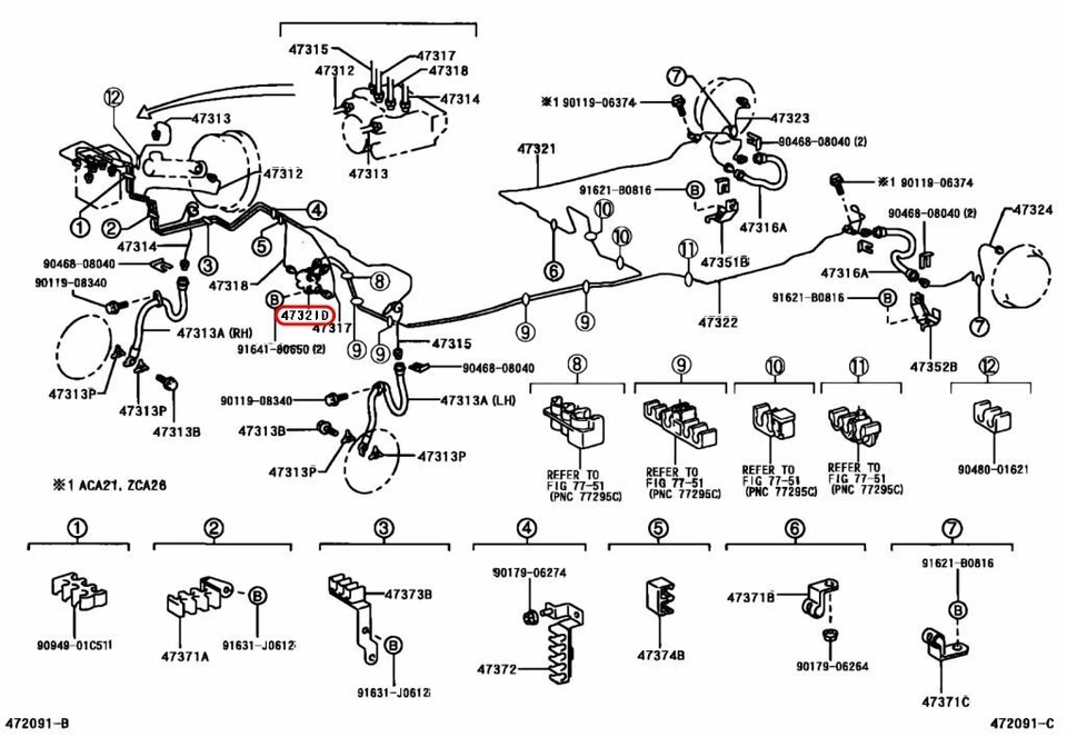 Toyota Genuine CELICA AT180,ST18# VALVE ASSY, PROPORTIONING 90412-10140 OEM - Image 3 of 4