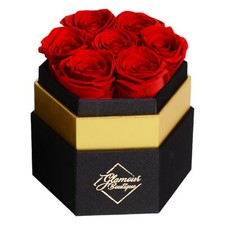 7-Piece Forever Red Rose Box - Preserved Roses in a Box, Immortal Roses That ...
