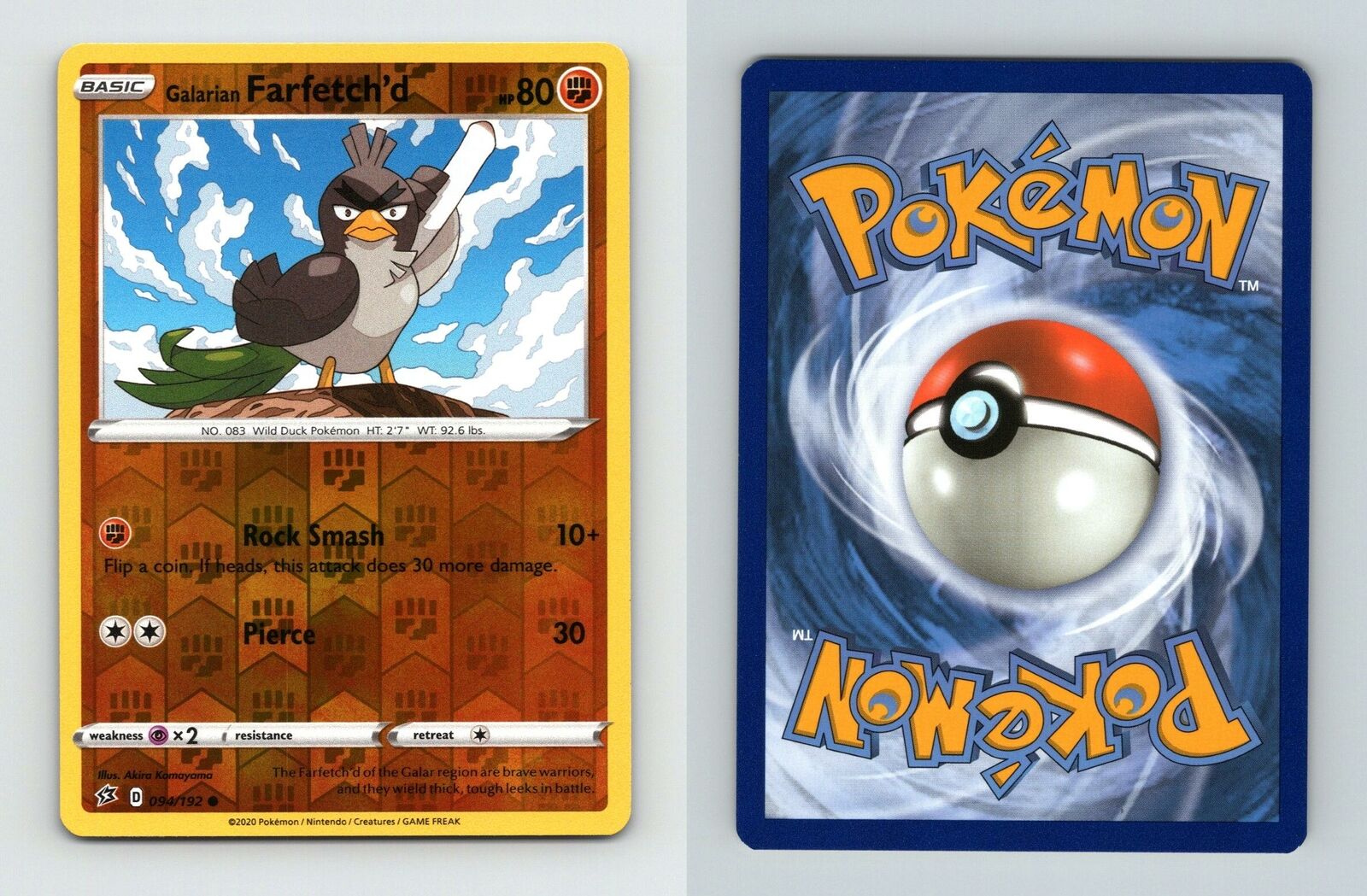 Farfetch'd de galar 94/ Carta pokemon tcg