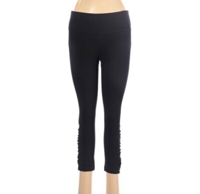 TEK GEAR Women’s Shapewear Activewear Black Mid Waisted Yoga Capri Pants  Small