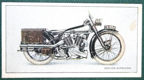 BROUGH SUPERIOR  S.S.100 Alpine Motorcycle   Vintage 1926 Illustrated Card  BD18 - Picture 1 of 2