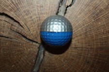 VINTAGE SILVER AND BLUE PING GOLF BALL
