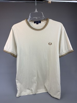 Fred Perry Men's Casual T-Shirt Streetwear Size Medium Tan Short Sleeve NWOT