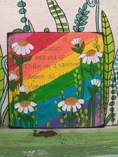 John Prine In Spite Of Ourselves - Lyric Painting on 10 x 10 x 1/4" wood panel