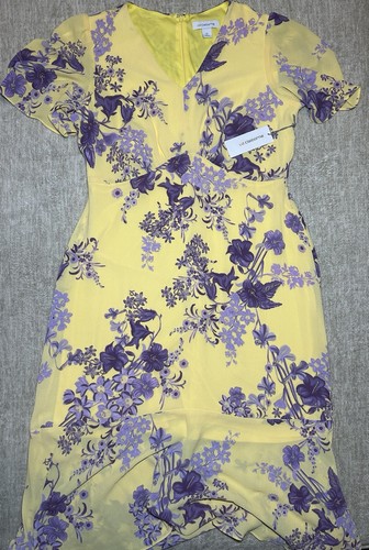 Neu mit Etikett Liz Claiborne Damen gelb Blumen Etui-Kleid Größe 12 Kurzarm $ 74 - Bild 2 von 5