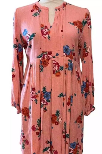 Matilda Jane Let's Go Out Dress Womens XS Pink V-Neck Long Sleeve Floral Boho - Picture 3 of 9