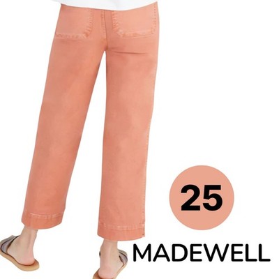 Madewell Slim Emmett Wide-Leg Crop Culotte Pants In Dyed Terra Cotta - 25 