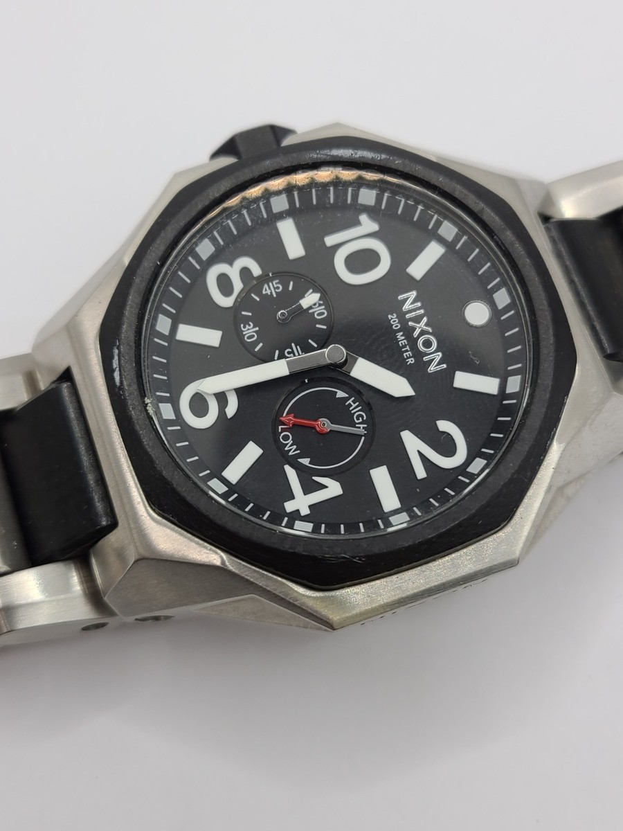 Nixon A397-000 The Tangent Black & Silver Tone Stainless Steel