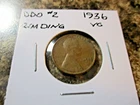 1936 LINCOLN WHEAT CENT DDO #2 VG RIM DINGS      DF