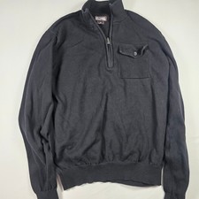 Michael Kors Mens Black Quarter Zip Pullover Sweater Size M Pocket Detail